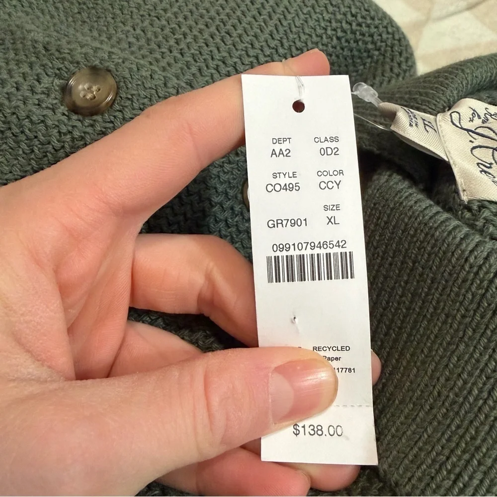 J crew cool cypress Cotton racking-stitch sweater-polo